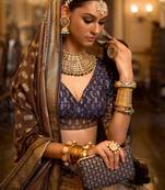Multi Sparkle & Mirror Silk Blend Semi Stitched Lehenga Set