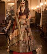 Multi Sparkle & Mirror Silk Blend Semi Stitched Lehenga Set