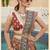 Brown Print Sequins Sparkle & Mirror Silk Blend Semi Stitched Lehenga Set