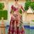 Wine Print Sequins Sparkle & Mirror Silk Blend Semi Stitched Lehenga Set
