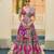 Pink Print Sequins Sparkle & Mirror Silk Blend Semi Stitched Lehenga Set