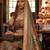 Brown Sparkle & Print Silk Blend Semi Stitched Lehenga Set