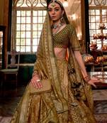 Multi Sparkle & Print Silk Blend Semi Stitched Lehenga Set