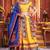 Yellow Gamthi Print & Real Mirror Silk Blend Semi Stitched Lehenga Set
