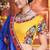 Yellow Gamthi Print & Real Mirror Silk Blend Semi Stitched Lehenga Set
