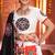 White Gamthi Print & Real Mirror Silk Blend Semi Stitched Lehenga Set
