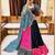 Multi Gamthi Print & Mirror Work Blended Cotton Semi Stitched Lehenga Set