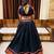 Black Gamthi Print & Mirror Work Blended Cotton Semi Stitched Lehenga Set