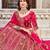 Pink Zari Embroidered & Stone Work Velvet Semi Stitched Lehenga Set