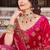 Pink Zari Embroidered & Stone Work Velvet Semi Stitched Lehenga Set