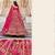 Pink Zari Embroidered & Stone Work Velvet Semi Stitched Lehenga Set