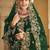 Green Zari Embroidered & Stone Work Velvet Semi Stitched Lehenga Set