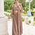 Fawn Embroidery Thread & Sequins Georgette Semi Stitched Lehenga Set