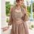 Fawn Embroidery Thread & Sequins Georgette Semi Stitched Lehenga Set