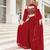 Red Embroidery Thread & Sequins Georgette Semi Stitched Lehenga Set