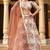White Floral Print Silk Blend Semi Stitched Lehenga Set