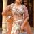 White Floral Print Silk Blend Semi Stitched Lehenga Set