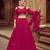 Pink Hend Work Georgette Semi Stitched Lehenga Set