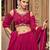Pink Hend Work Georgette Semi Stitched Lehenga Set