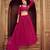 Pink Hend Work Georgette Semi Stitched Lehenga Set