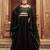 Black Hend Work Georgette Semi Stitched Lehenga Set