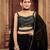 Black Hend Work Georgette Semi Stitched Lehenga Set