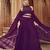 Purple Hend Work Georgette Semi Stitched Lehenga Set