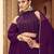 Purple Hend Work Georgette Semi Stitched Lehenga Set