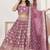 Mauve Embroidery Zari & Sequins Jacquard Semi Stitched Lehenga Set