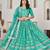 Turquoise Embroidery Zari & Sequins Jacquard Semi Stitched Lehenga Set