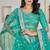 Turquoise Embroidery Zari & Sequins Jacquard Semi Stitched Lehenga Set