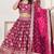 Pink Embroidery Zari & Sequins Jacquard Semi Stitched Lehenga Set