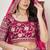 Pink Embroidery Zari & Sequins Jacquard Semi Stitched Lehenga Set
