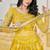 Yellow Embroidery Zari & Sequins Jacquard Semi Stitched Lehenga Set