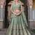 Grey Embroidery Daimond & Sequins Net Semi Stitched Lehenga Set