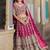 Pink Embroidery Daimond & Sequins Net Semi Stitched Lehenga Set