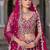 Pink Embroidery Daimond & Sequins Net Semi Stitched Lehenga Set