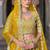Yellow Embroidery Daimond & Sequins Net Semi Stitched Lehenga Set
