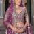 Purple Embroidery Daimond & Sequins Net Semi Stitched Lehenga Set