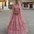Pink Embroidery Work Diamond Work With Stones And Diamonds Net Semi Stitched Lehenga Set