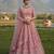 Pink Embroidery Work Diamond Work With Stones And Diamonds Net Semi Stitched Lehenga Set