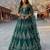 Green Embroidery Work Diamond Work With Stones And Diamonds Net Semi Stitched Lehenga Set