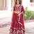 Maroon Heavy Sequins & Thread Embroidered Work Blended Cotton Semi Stitched Lehenga Set