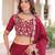 Maroon Heavy Sequins & Thread Embroidered Work Blended Cotton Semi Stitched Lehenga Set