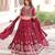 Maroon Heavy Sequins & Thread Embroidered Work Blended Cotton Semi Stitched Lehenga Set