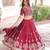 Maroon Heavy Sequins & Thread Embroidered Work Blended Cotton Semi Stitched Lehenga Set