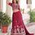 Maroon Heavy Sequins & Thread Embroidered Work Blended Cotton Semi Stitched Lehenga Set