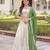 Cream Multi Thread Embroidery Zari Coding Sequins-Work Blended Cotton Semi Stitched Lehenga Set