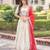 Cream Multi Thread Embroidery Zari Coding Sequins-Work Blended Cotton Semi Stitched Lehenga Set
