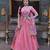 Peach Zari Sequins Embroidered Work Blended Cotton Semi Stitched Lehenga Set